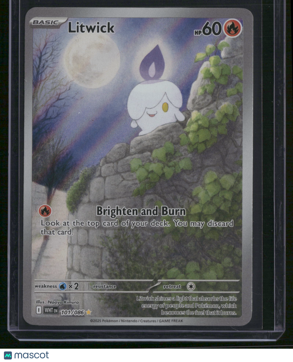 2025 White Flare Litwick Holo Secret Rare #101/86