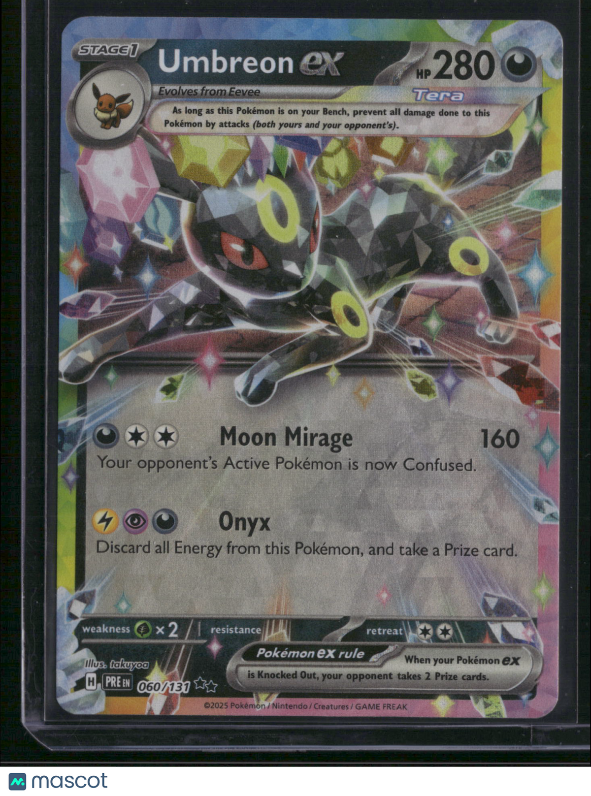 2025 Prismatic Evolutions Umbreon EX Holo Double Rare RR #60/131
