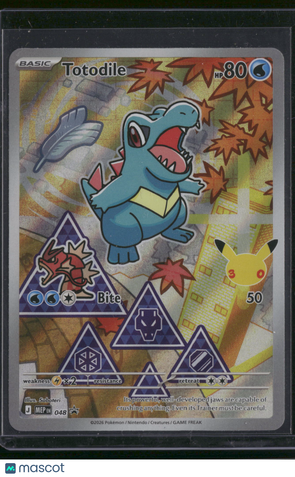 2026 Mega Evolution Totodile Holo Black Star Promo FA #MEP EN 048