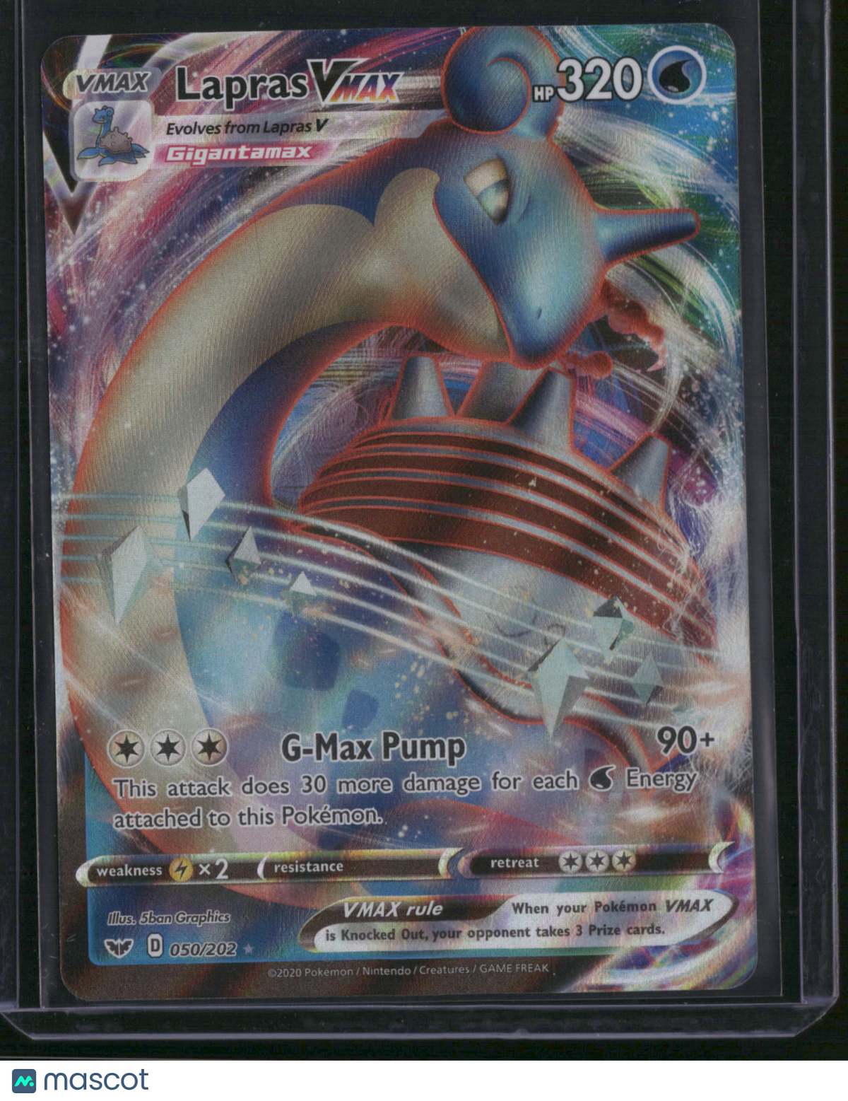 2020 Sword & Shield Lapras VMAX Holo Ultra Rare #50/202