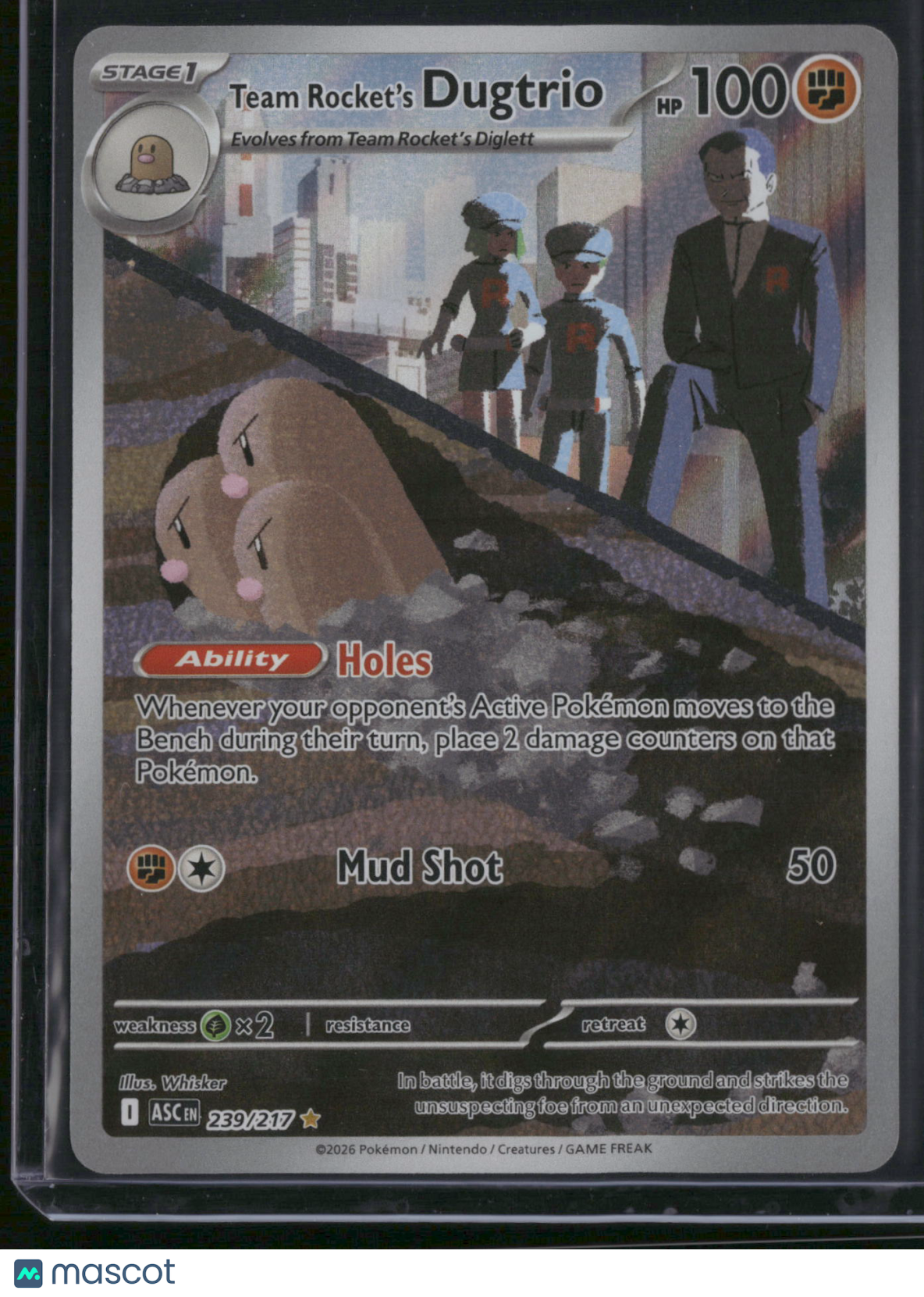 2026 Mega Evolution – Ascended Heroes Team Rocket's Dugtrio Holo Secret Rare #239/217