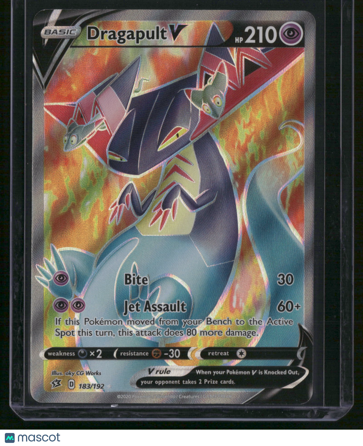 2020 Rebel Clash Dragapult V Holo Ultra Rare FA #183/192