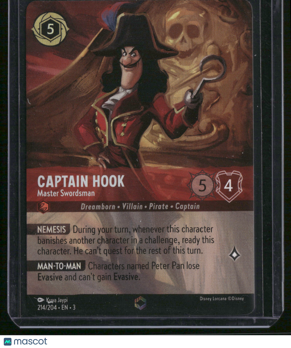 2024 Disney Lorcana Into the Inklands Captain Hook Foil Enchanted Rare Secret Rare Full Art