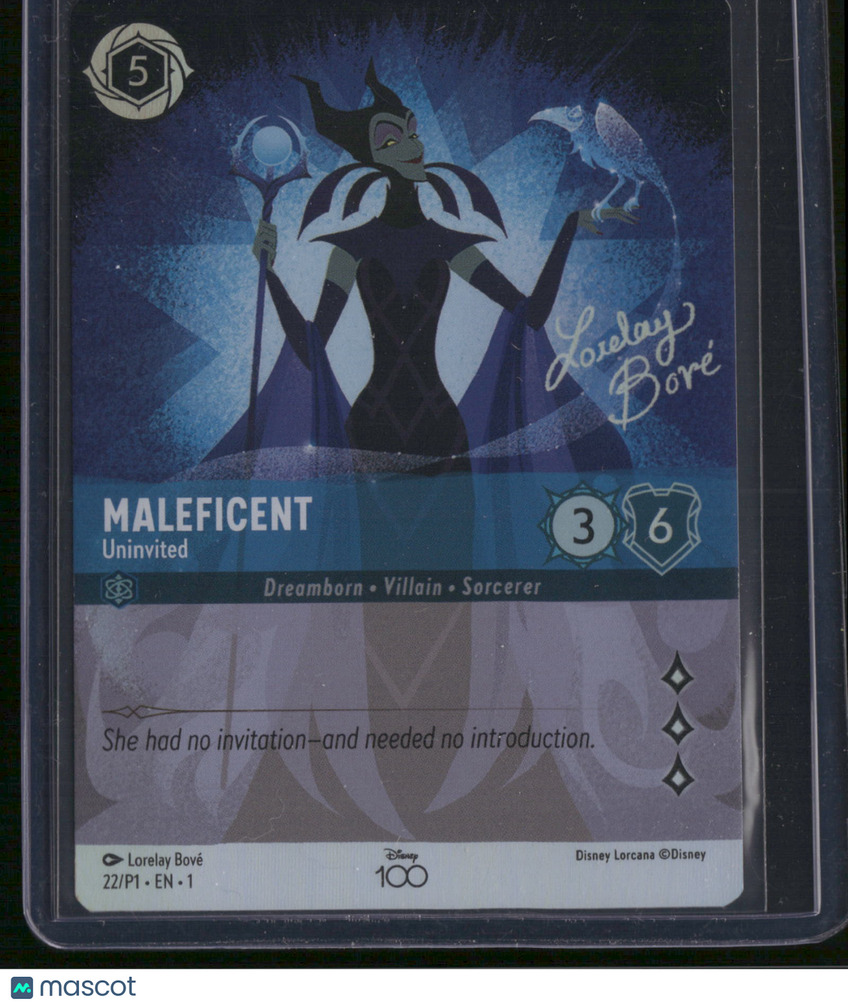 2023 Disney Lorcana Disney 100 Promo Maleficent Foil Printed Signature Disney 100 Collector's Edition Promo