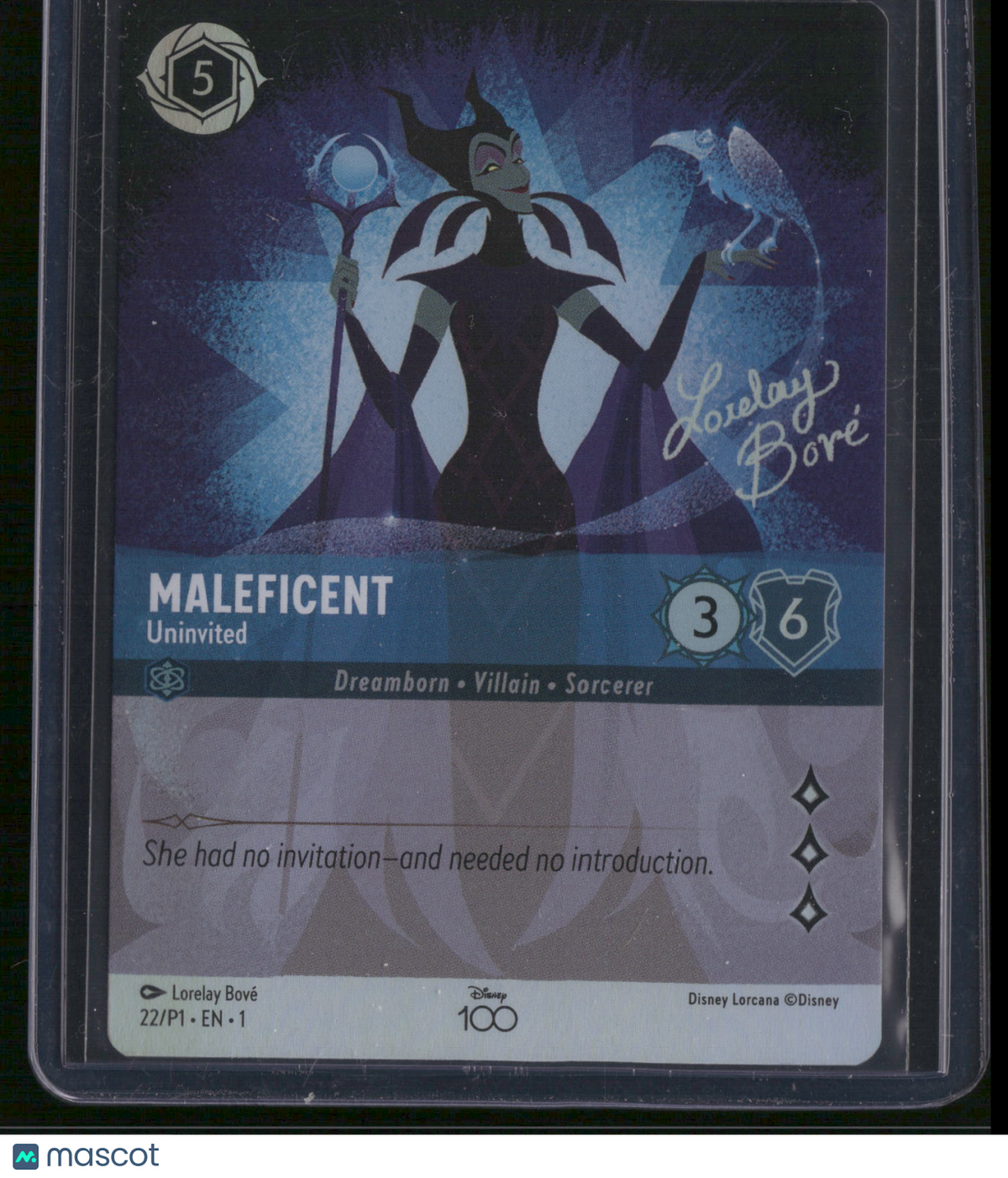2023 Disney Lorcana Disney100 Promo Maleficent Foil Disney100 Collector's Edition Printed Artist Signature Promo