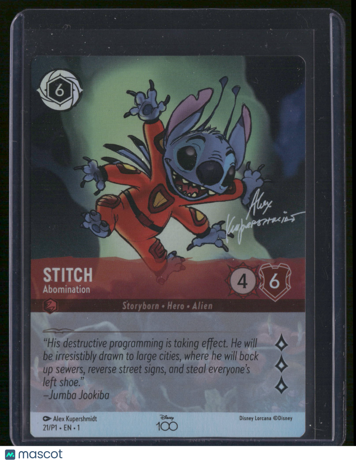 Disney Lorcana Disney 100 Promo Stitch Printed Signature Disney 100 Promo