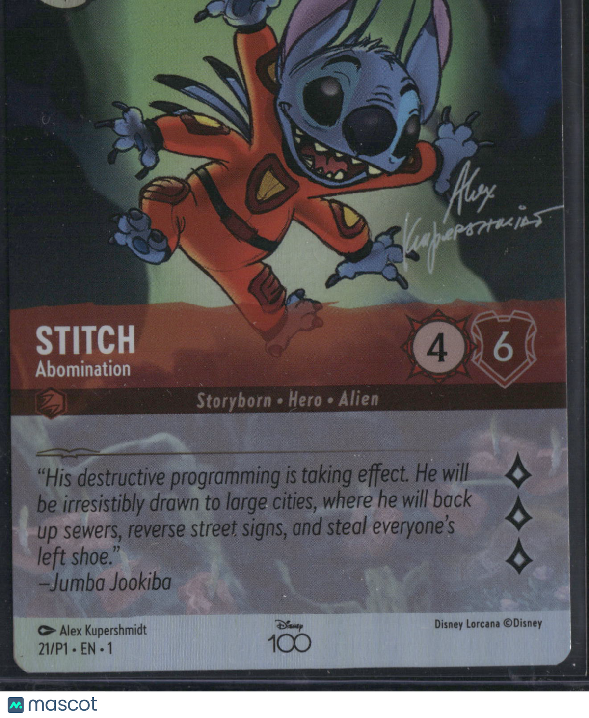 2023 Disney Lorcana Disney 100 Promo Stitch Foil Disney 100 Collector's Edition Promo