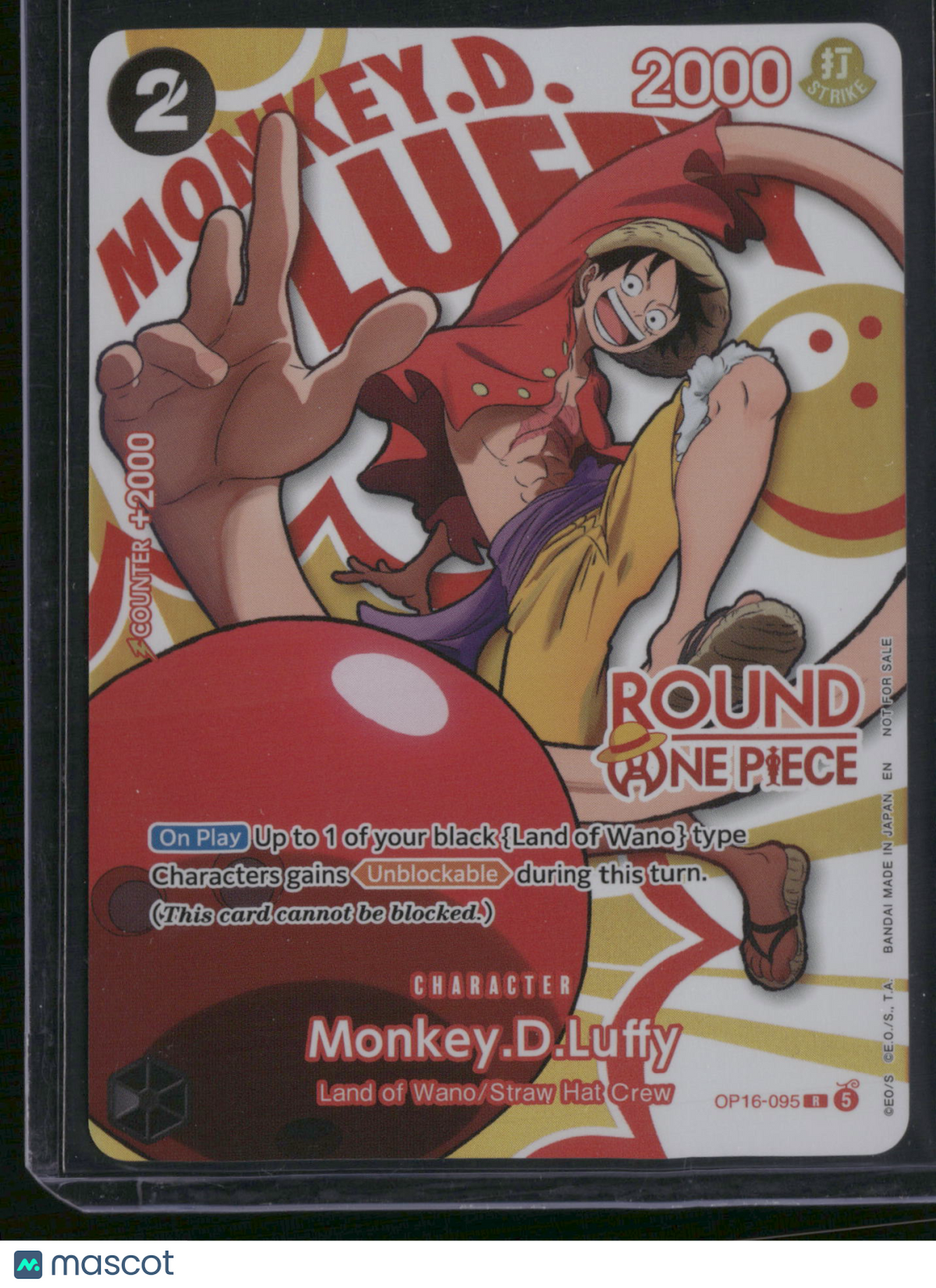 One Piece Card Game Promos Monkey.D.Luffy Not For Sale Round 1 Promo Promo