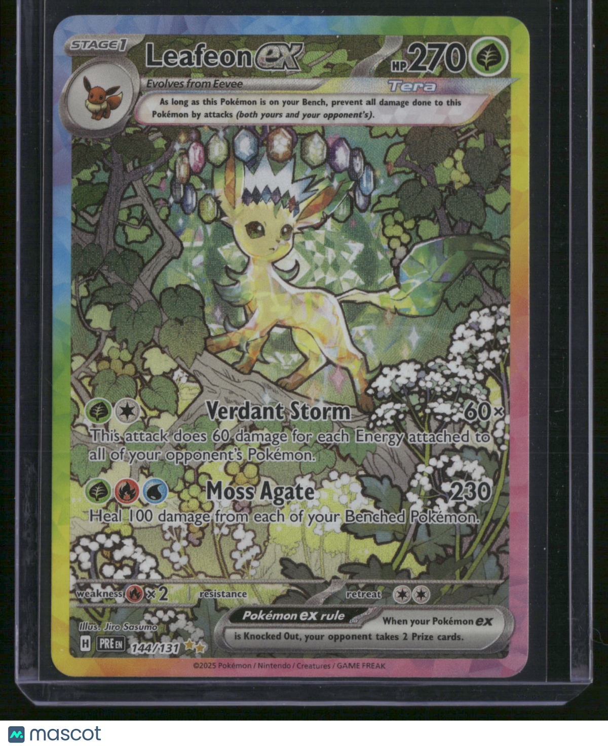 2025 Prismatic Evolutions Leafeon EX Holo Secret Rare SAR #144/131