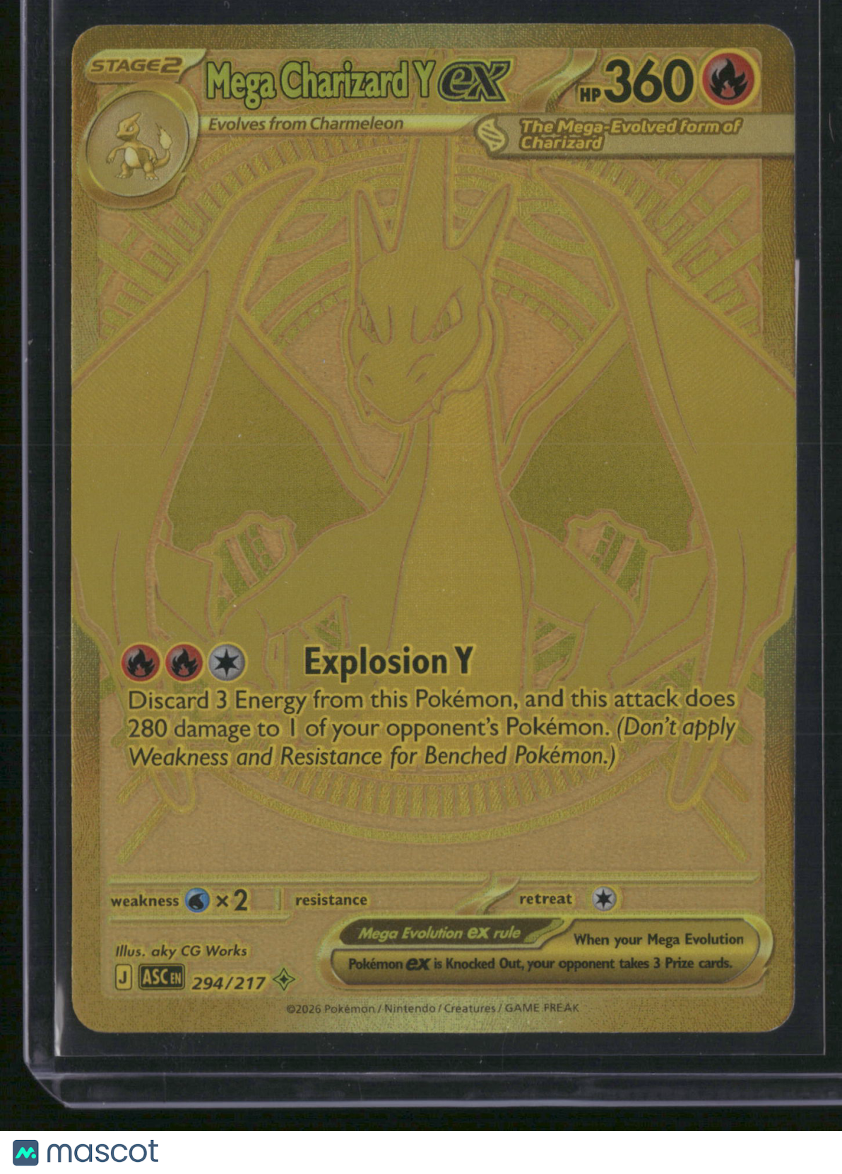 2026 Mega Evolution – Ascended Heroes Mega Charizard Y EX Holo Secret Rare UR HR #294/217