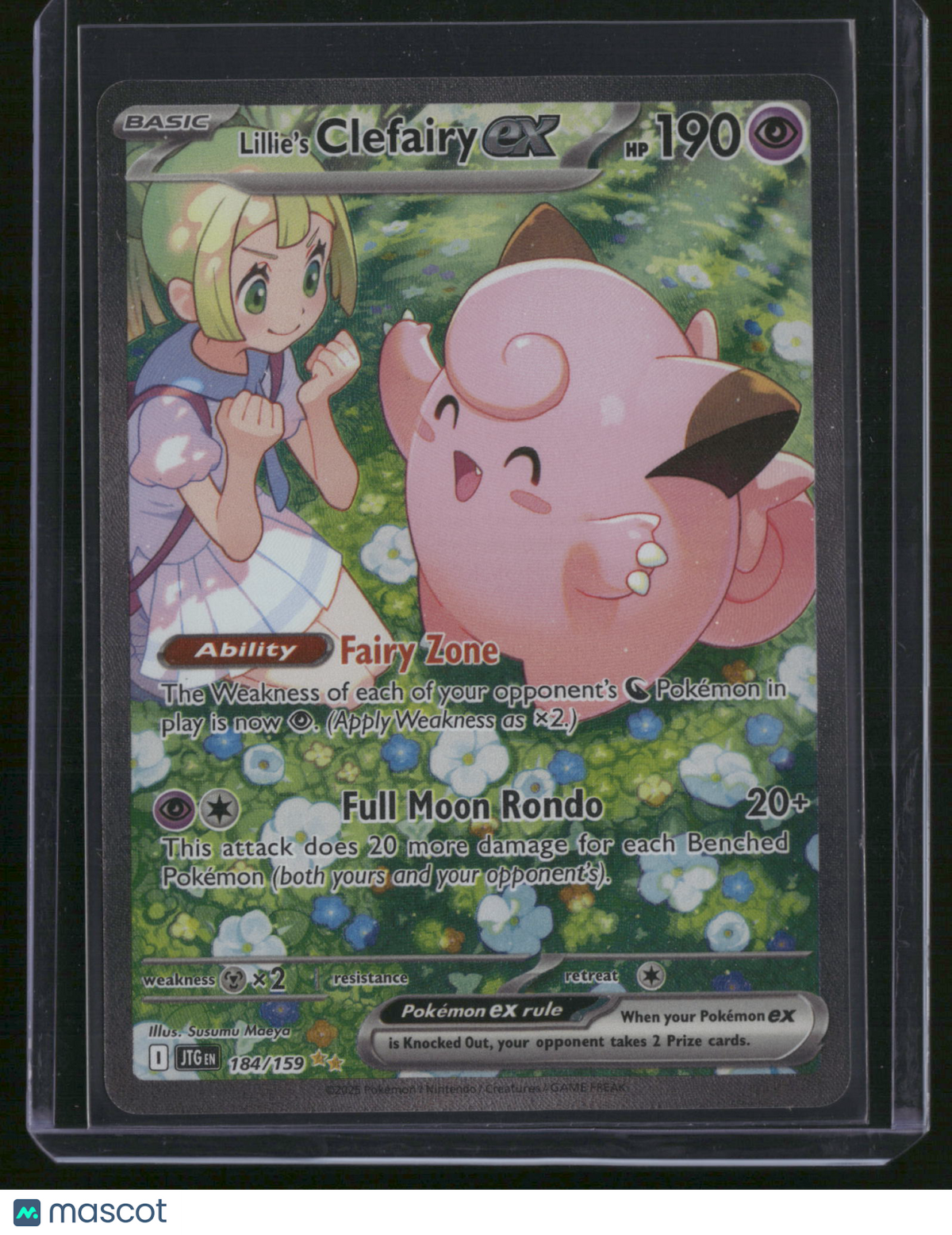 2025 Journey Together Lillie's Clefairy EX Holo Secret Rare SAR #184/159