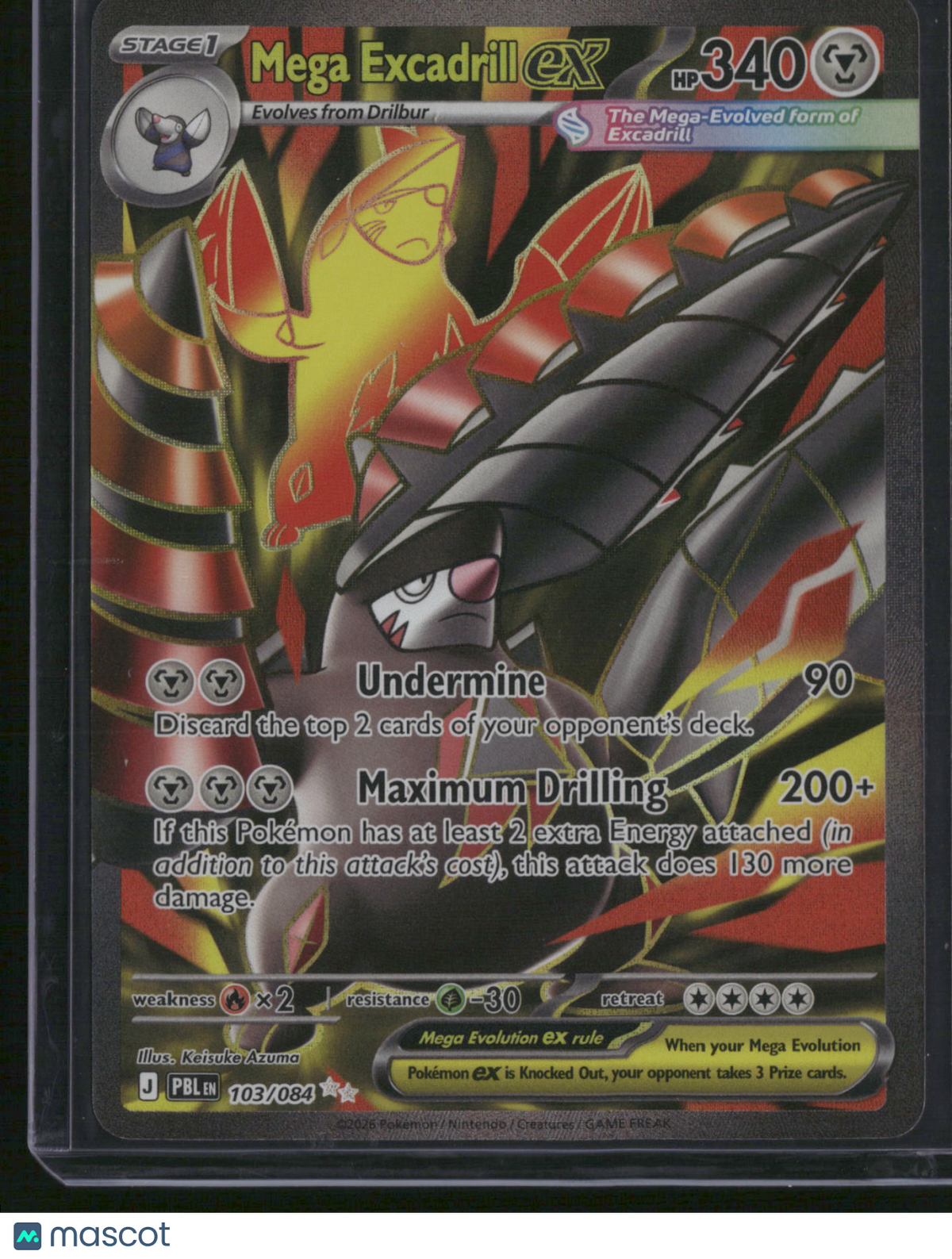 2026 Pitch Black Mega Excadrill EX Holo Secret Rare FA #103/84