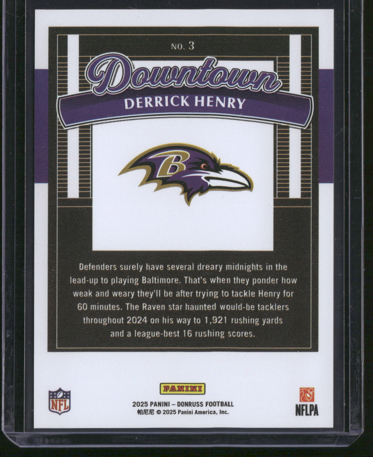 Derrick Henry 2025 Donruss Downtown #3
