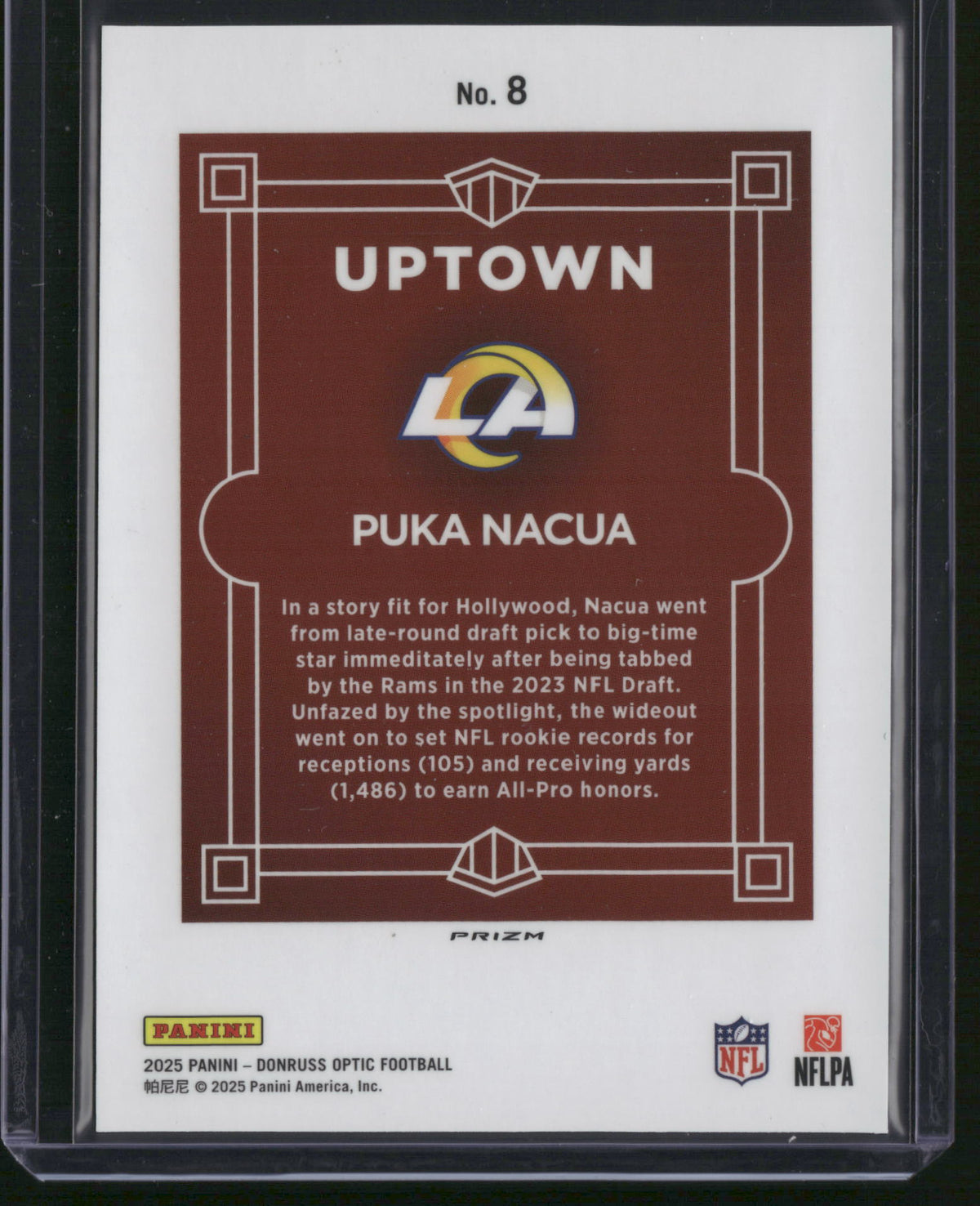 Puka Nacua 2025 Panini Donruss Optic Football Uptown #8