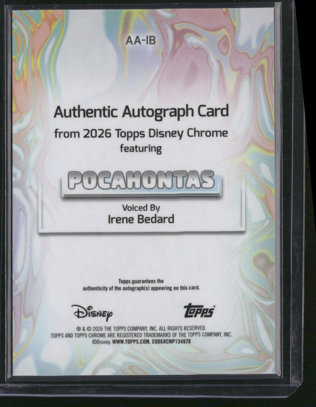 2026 Topps Disney Chrome Irene Bedard 03/25 Autograph #AA-IB