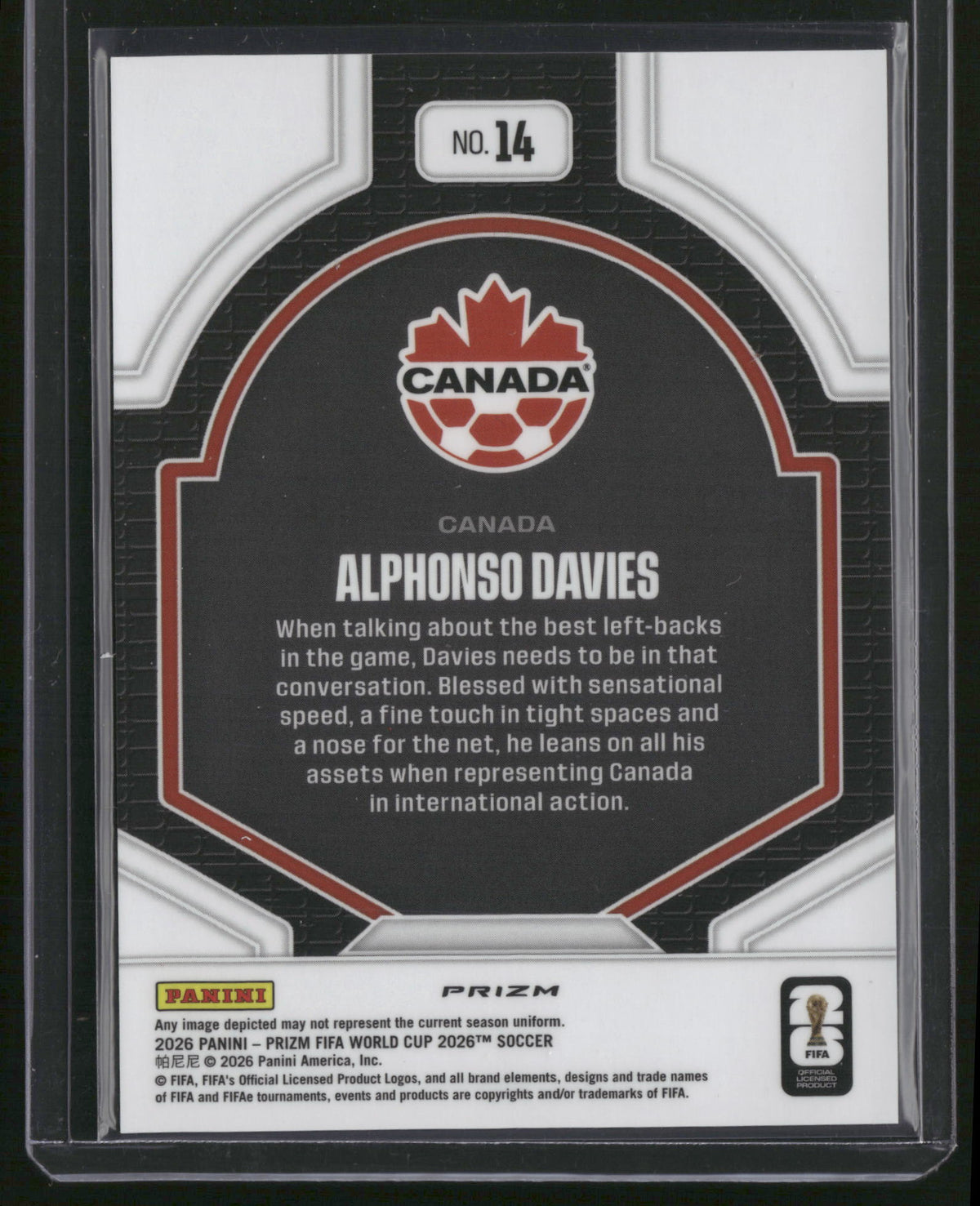 Alphonso Davies 2026 Panini Prizm FIFA World Cup National Pride #14
