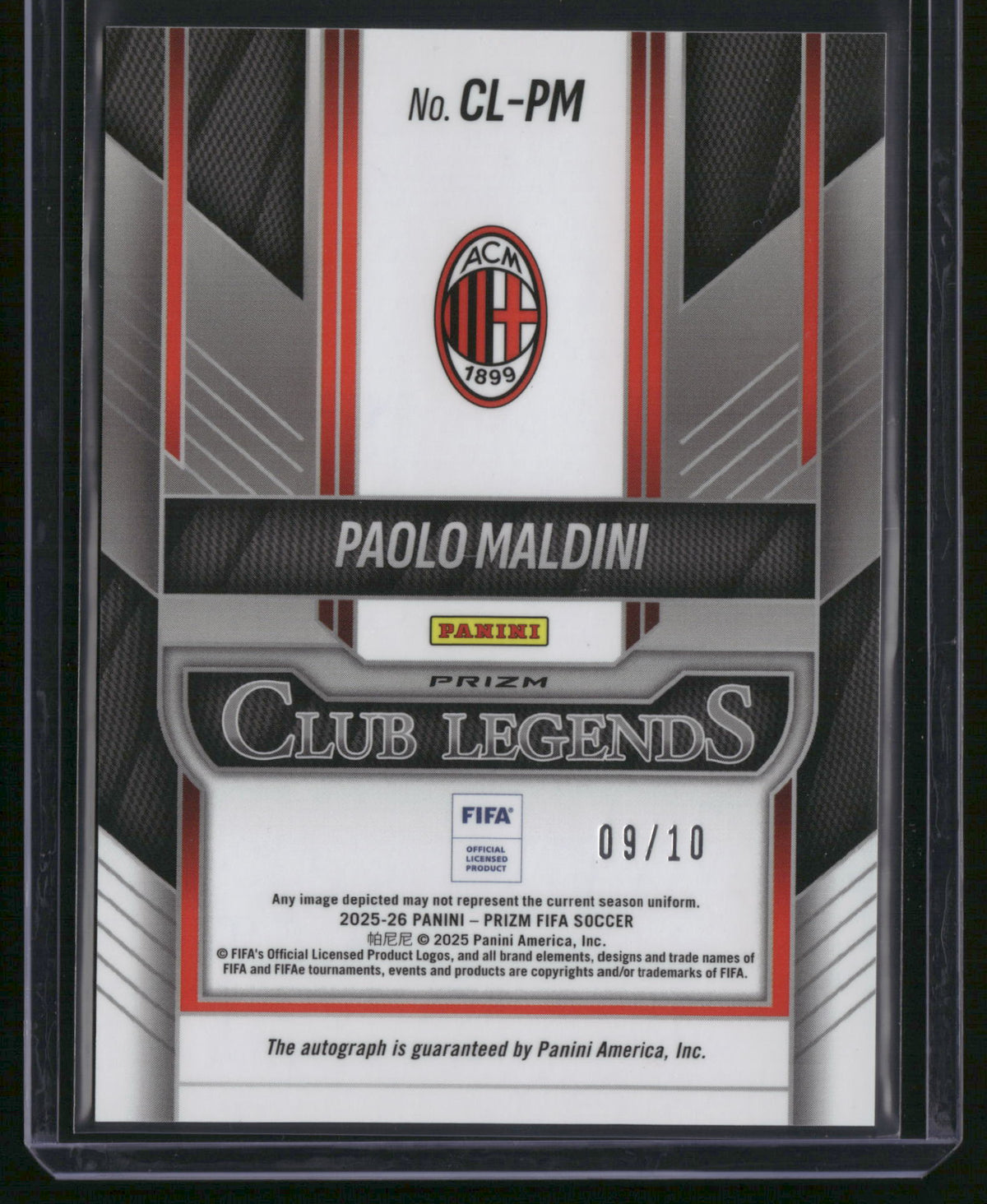 Paolo Maldini 2025 Panini Prizm FIFA Soccer #CL-PM Gold /10
