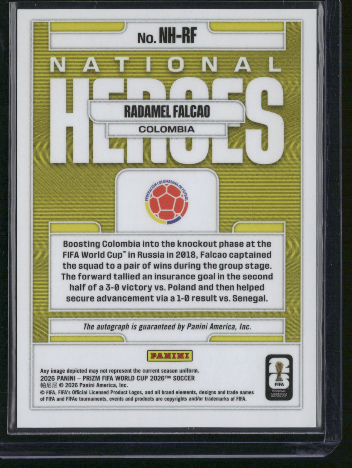 Radamel Falcao 2026 Panini Prizm FIFA World Cup National Heroes #NH-RF