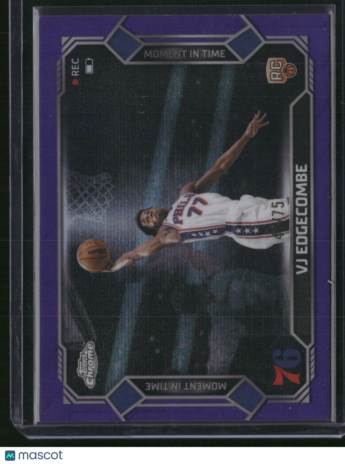 VJ Edgecombe 2026 Topps Chrome Moment in Time #MT-18 Purple RC