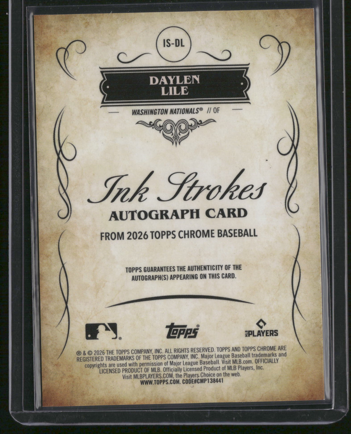 Daylen Lile 2026 Topps Chrome Ink Strokes #IS-DL Blue /150