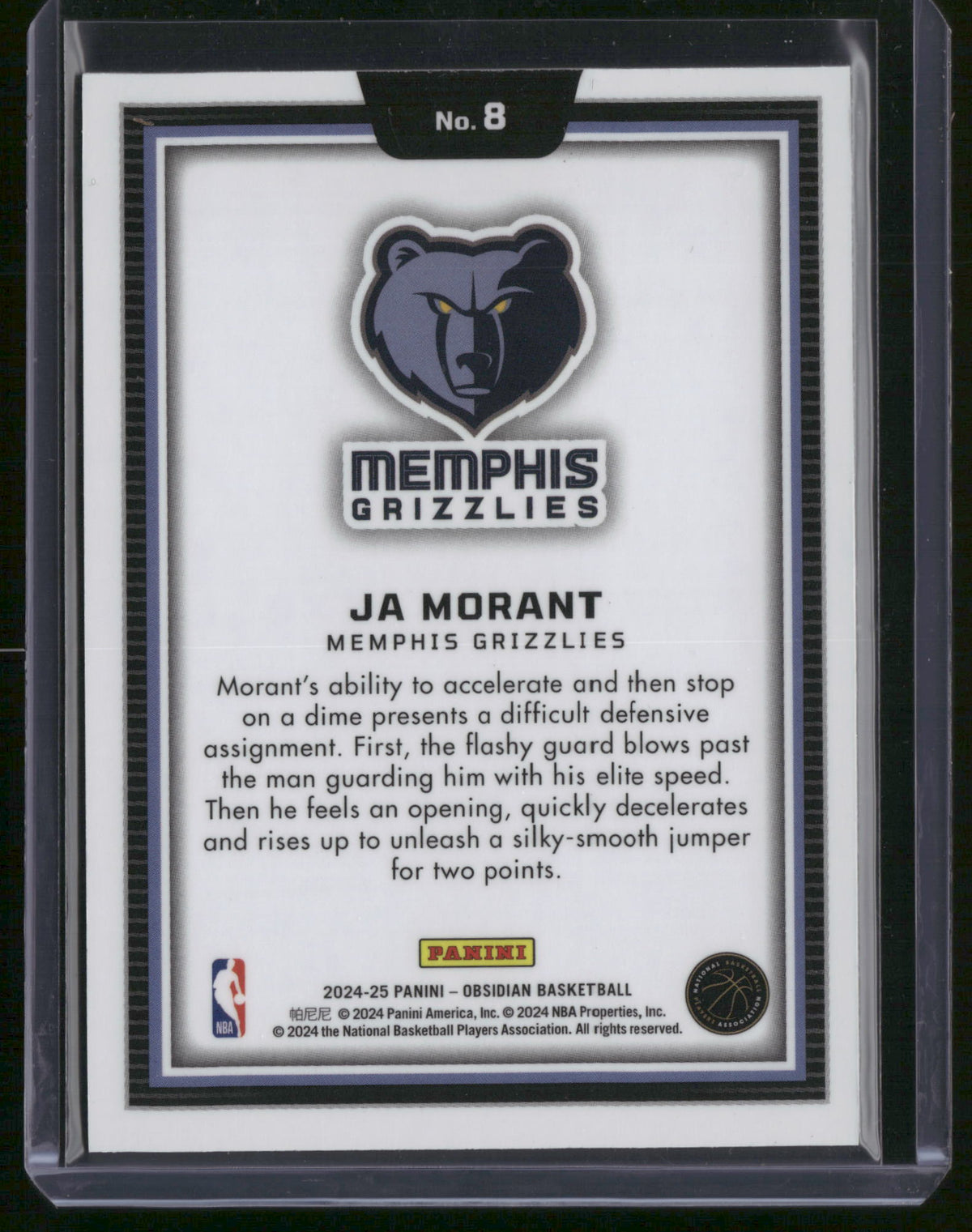 Ja Morant 2024 Panini Obsidian #8