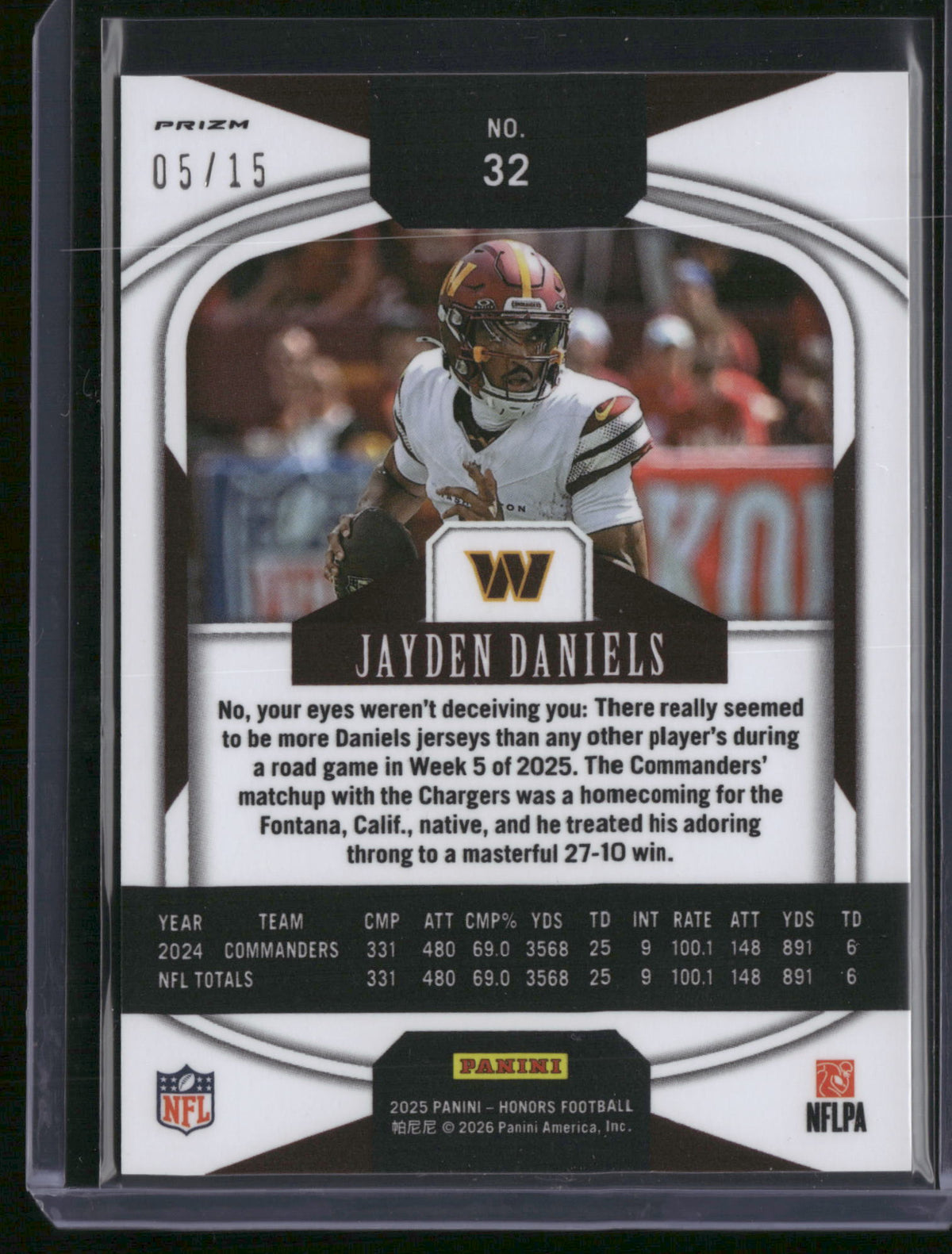 Jayden Daniels 2026 Panini Honors Prizm #32 /15