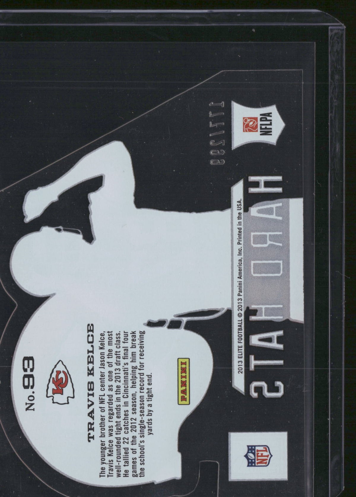 Travis Kelce 2013 Panini Elite Hard Hats #93 /299 RC
