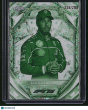 Lewis Hamilton 2025 Topps Chrome F1 Diamond 75th Anniversary #D75-4 Green /299
