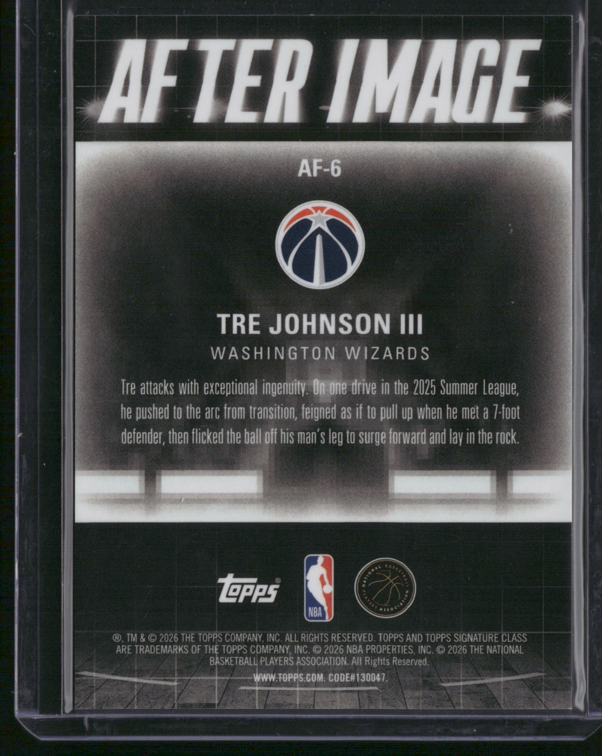 Tre Johnson III 2026 Topps Signature Class After Image #AF-6 /10 RC