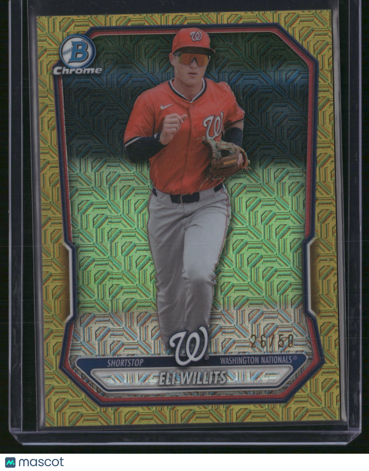 Eli Willits 2026 Bowman Chrome #BCP-95 Yellow Mojo Refractor