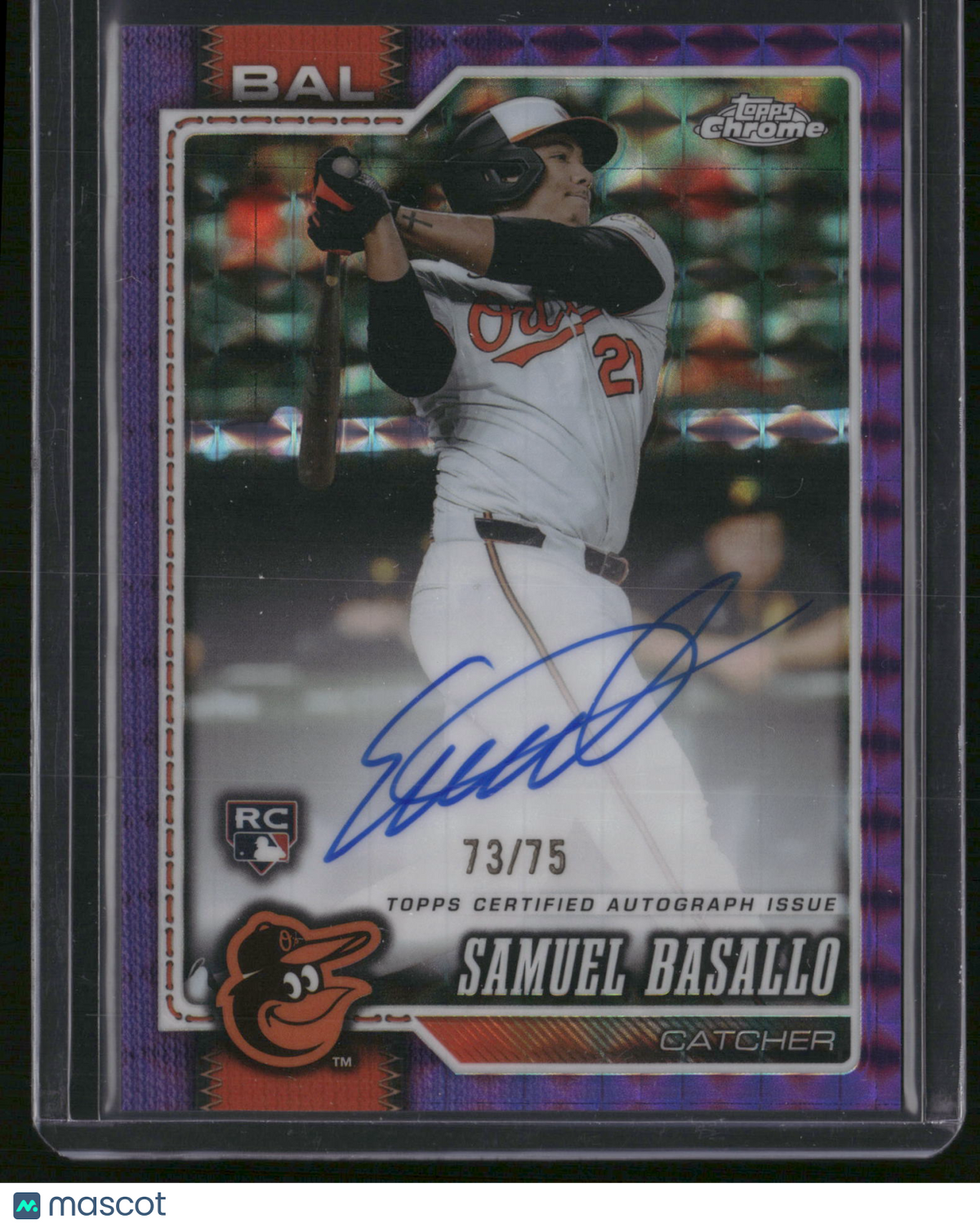 Samuel Basallo 2026 Topps Chrome #RA-SB Purple /75