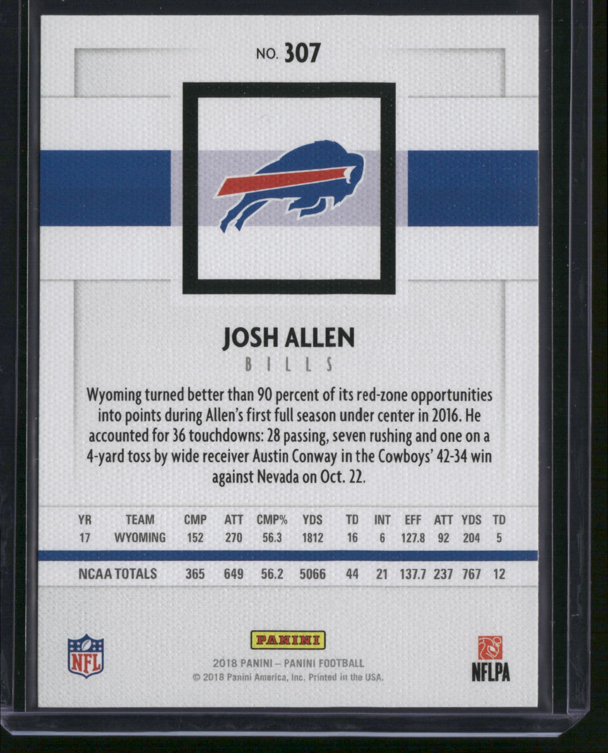 Josh Allen 2018 Panini #307 RC