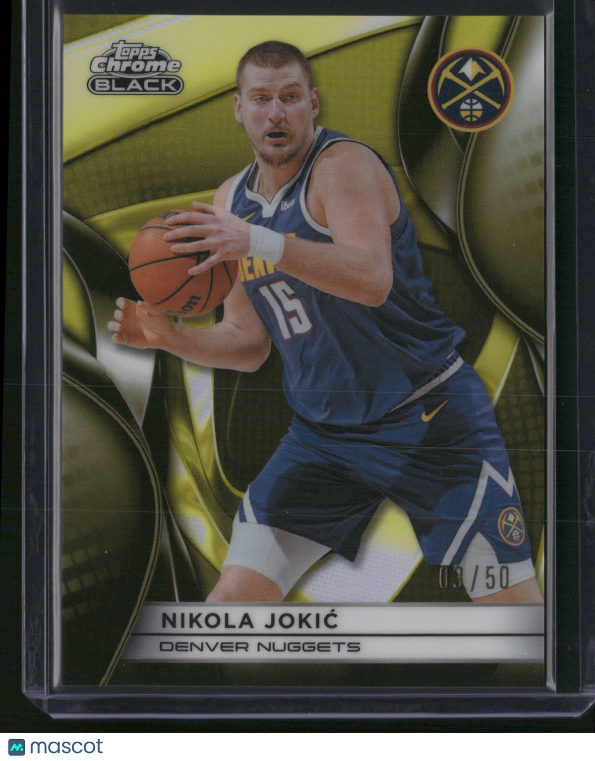 Nikola Jokić 2026 Topps Chrome Black #19 Gold Refractor /50
