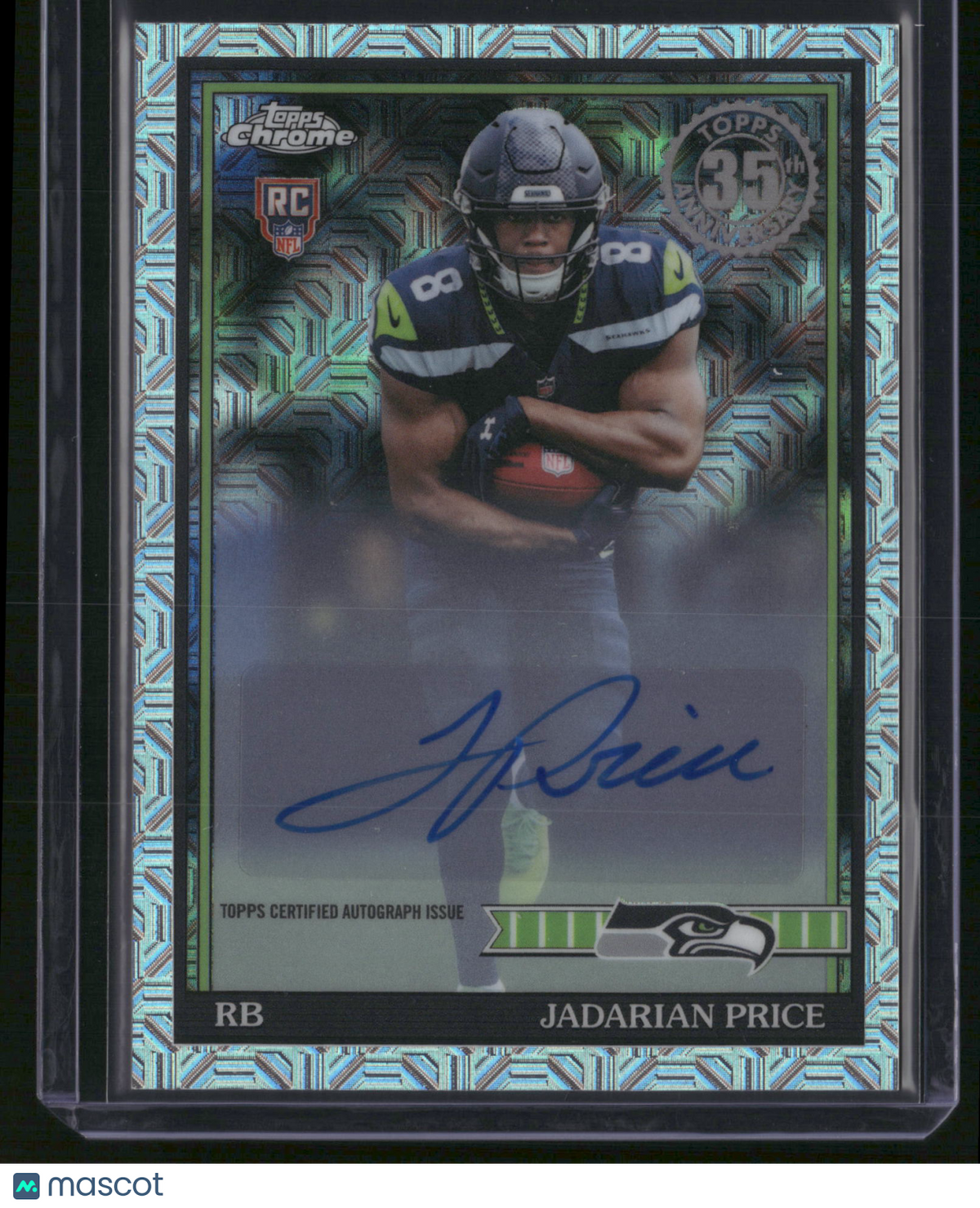 Jadarian Price 2026 Topps Chrome 1991 Topps Football #91TRC-10 Silver Wave Refractor Autograph RC