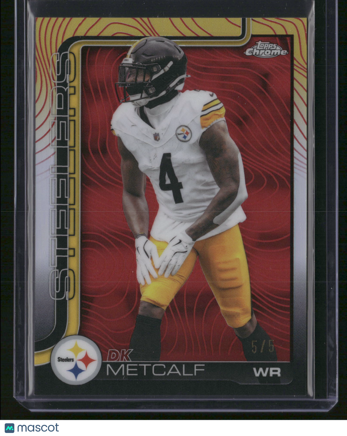 DK Metcalf 2025 Topps Chrome #254 Red Wave Refractor /5