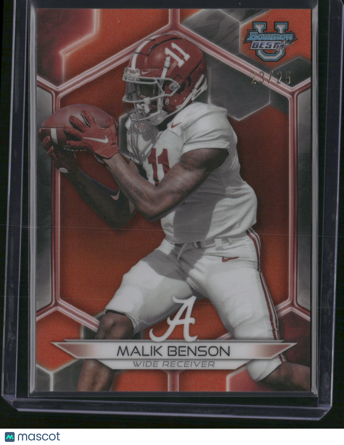 Malik Benson 2023 Bowman University Best #87 Orange Refractor /25