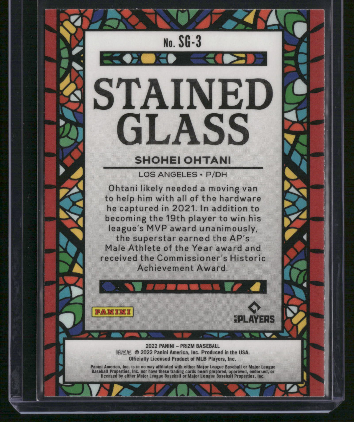 Shohei Ohtani 2022 Panini Prizm Baseball Stained Glass #SG-3
