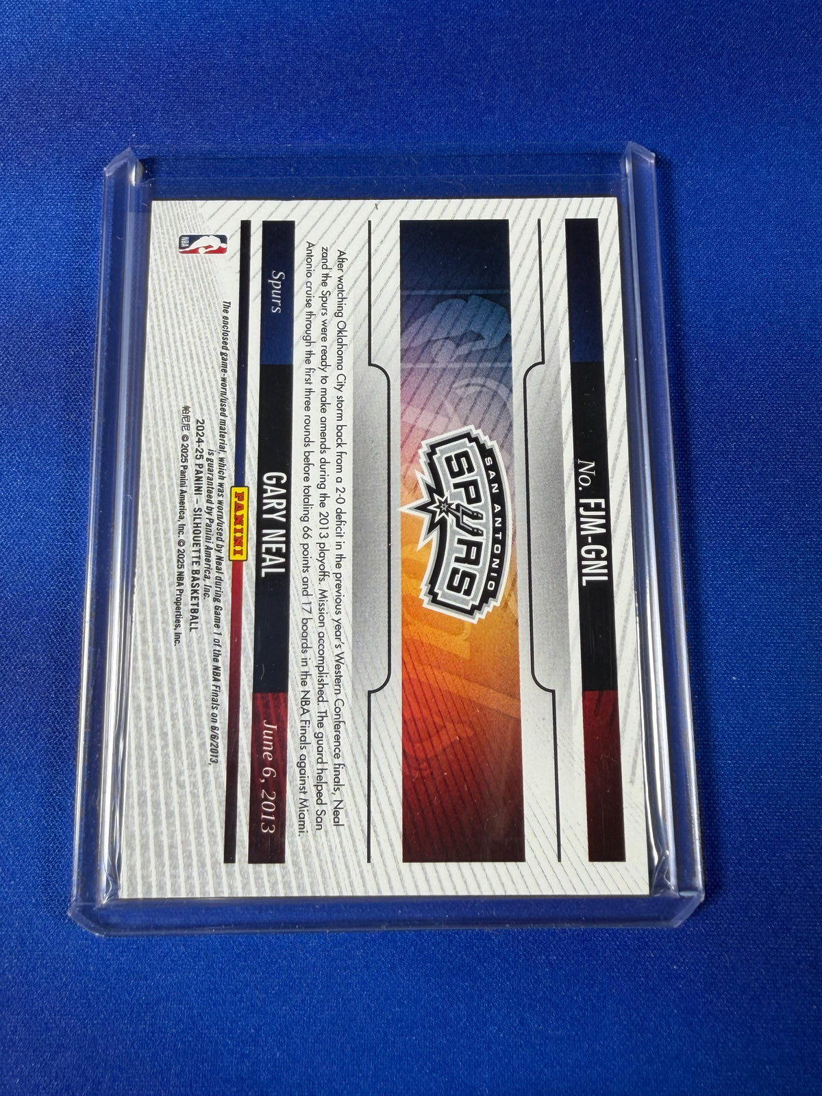 Gary Neal 2024 Panini Silhouette Basketball #FJM-GNL /24 Game-Worn Patch Memorabilia