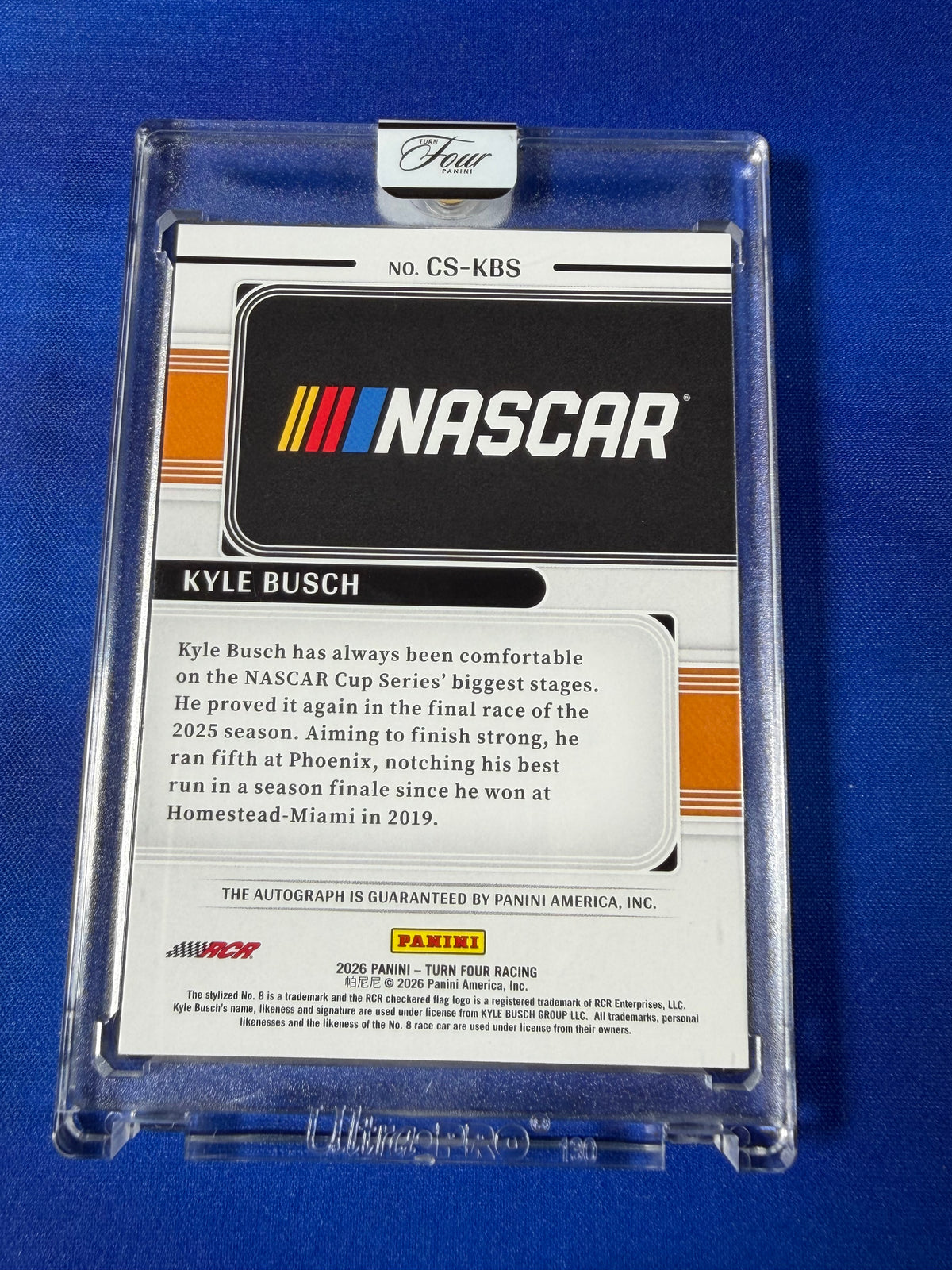 Kyle Busch 2026 Panini Turn Four Racing Center Stage #CS-KBS /75