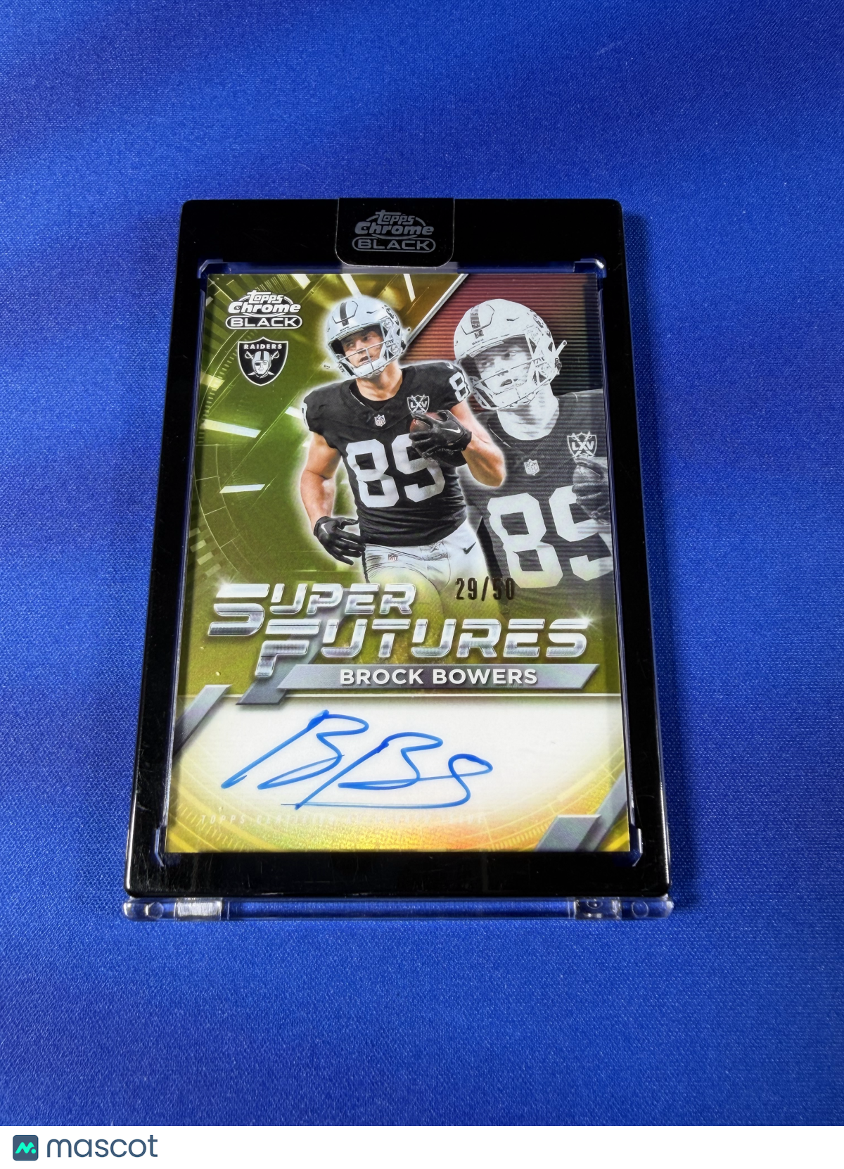 Brock Bowers 2025 Topps Chrome Black #SFA-BB /50