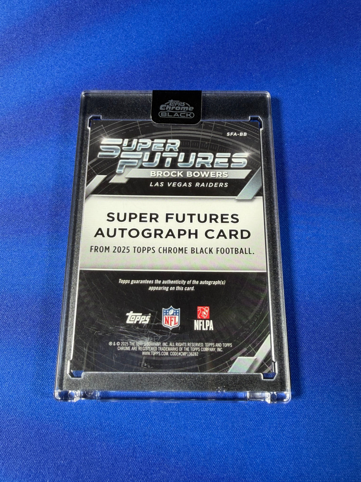 Brock Bowers 2025 Topps Chrome Black #SFA-BB /50