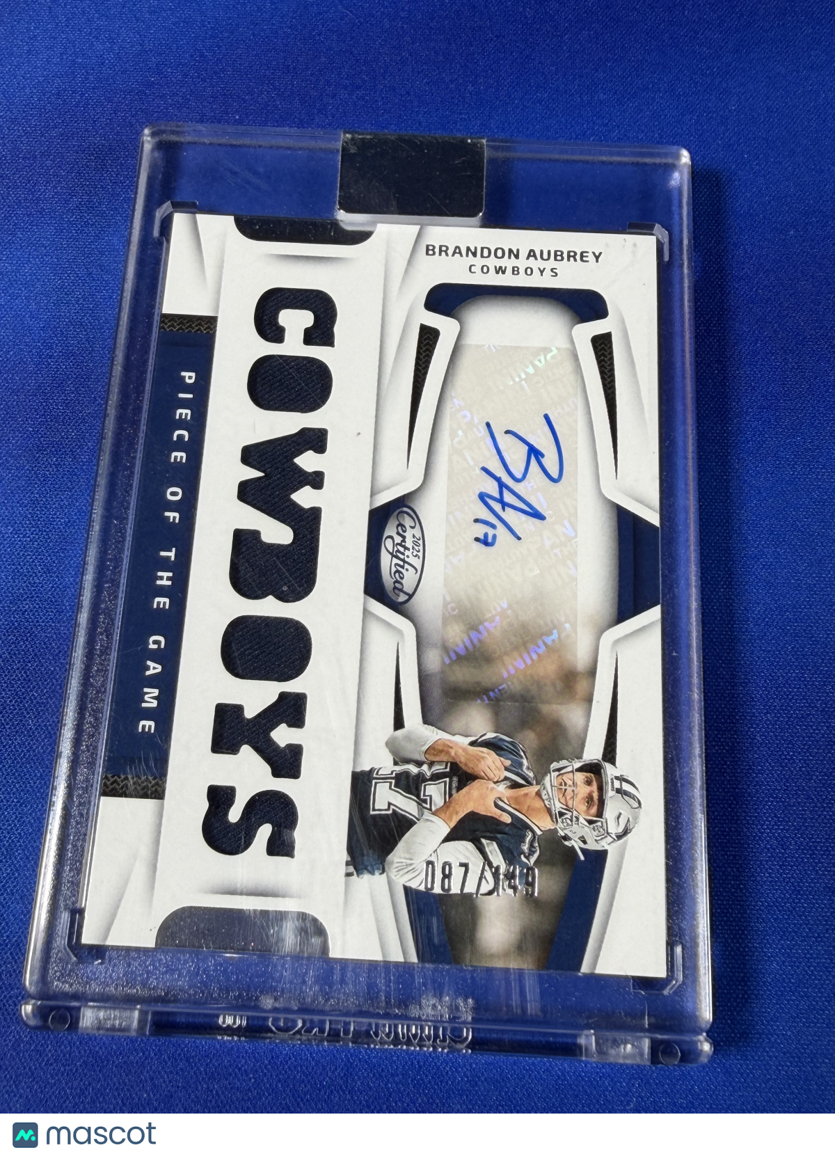 Brandon Aubrey 2025 Panini Certified Football /144 Piece of the Game Memorabilia