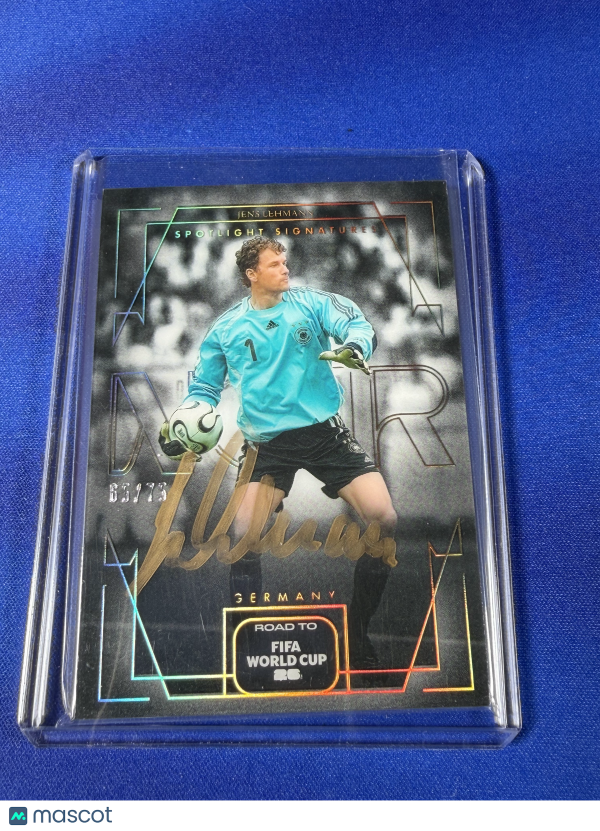 Jens Lehmann 2025 Panini Noir Road to FIFA World Cup 26 #V-JL Spotlight Signatures