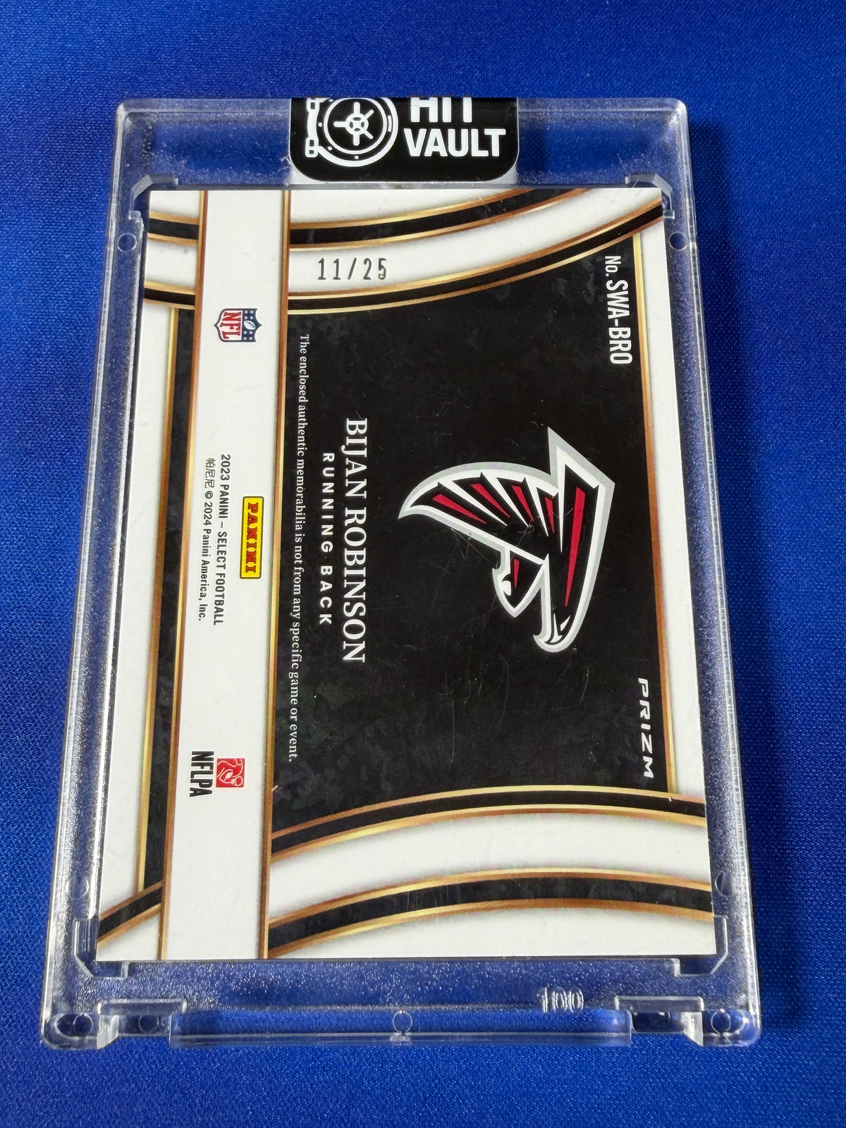 Bijan Robinson 2024 Panini Select #SWA-BRO /25 RC Patch