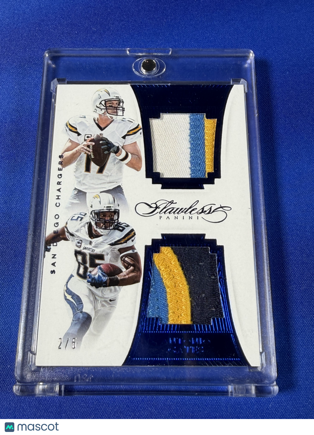 Philip Rivers Antonio Gates 2017 Panini Flawless #DPPA /5 Dual Patch Memorabilia