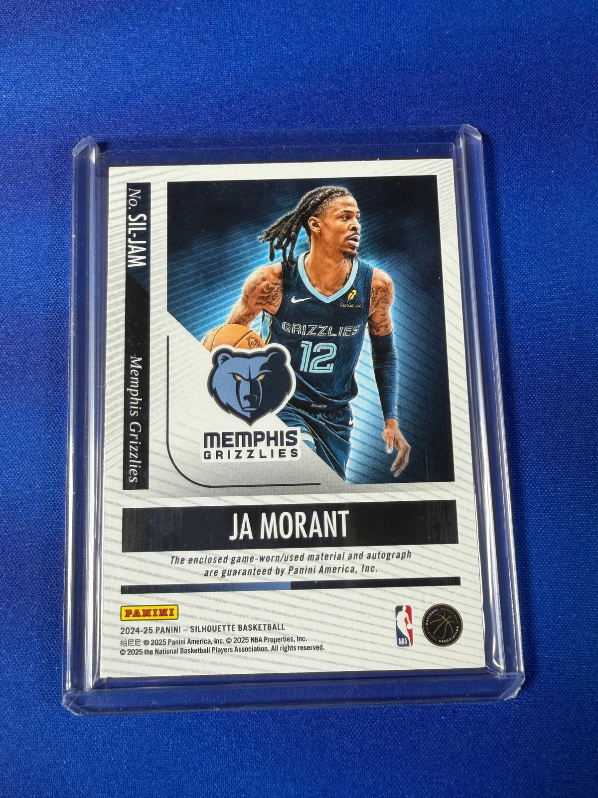 Ja Morant 2025 Panini Silhouette Basketball #SIL-JAM /25 Patch Memorabilia