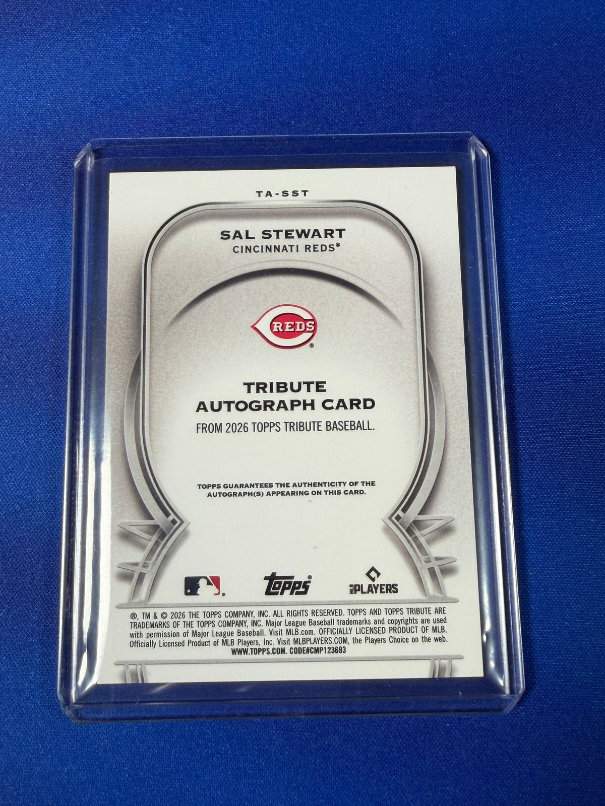 Sal Stewart 2026 Topps Tribute #TA-SST Blue /150 RC