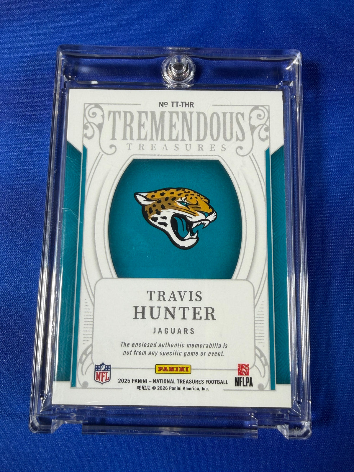 Travis Hunter 2026 Panini National Treasures Tremendous Treasures #TT-THR RC Patch Memorabilia