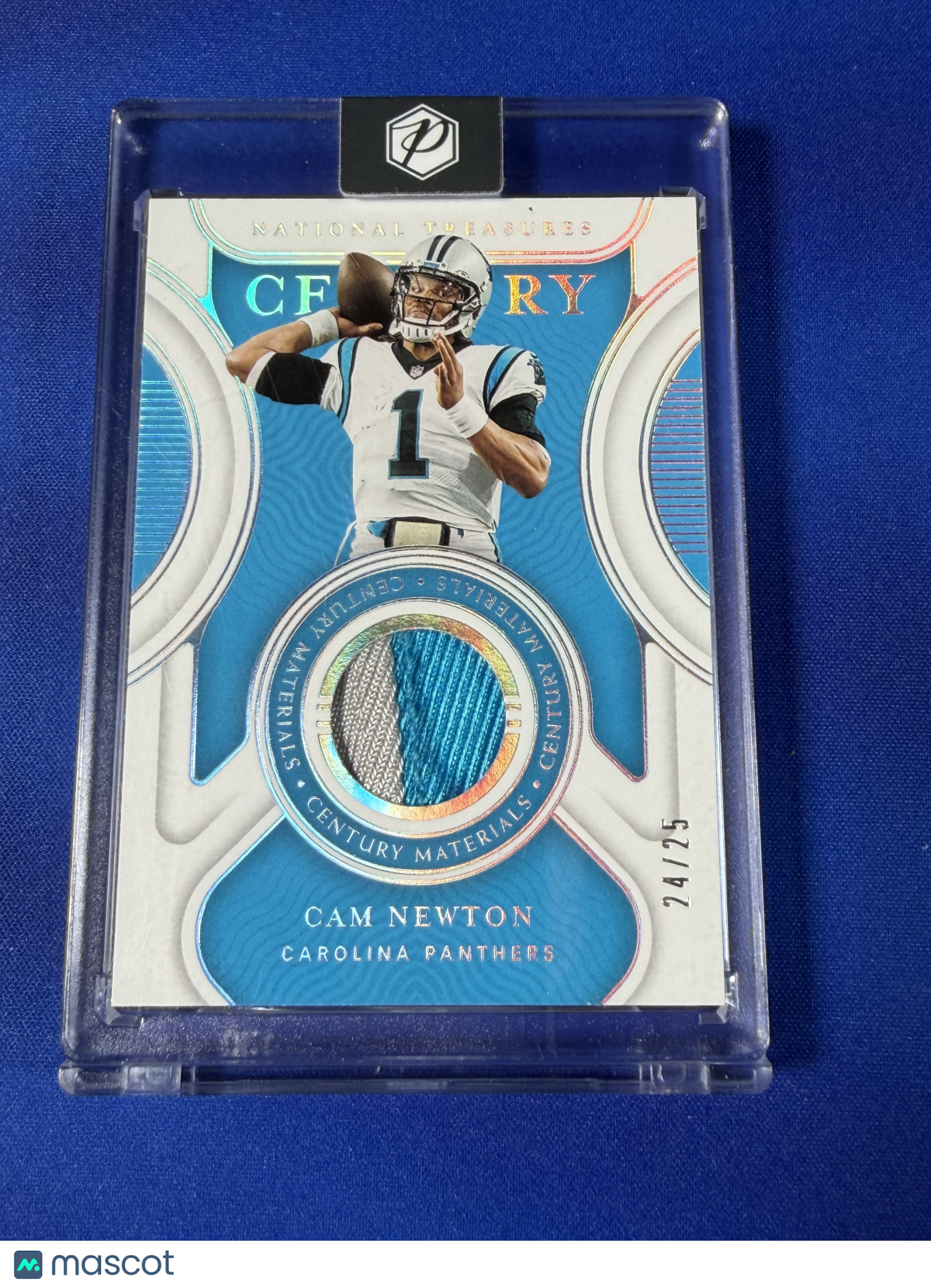 Cam Newton 2022 Panini National Treasures Century Materials #CM-CAN /25 Patch Memorabilia