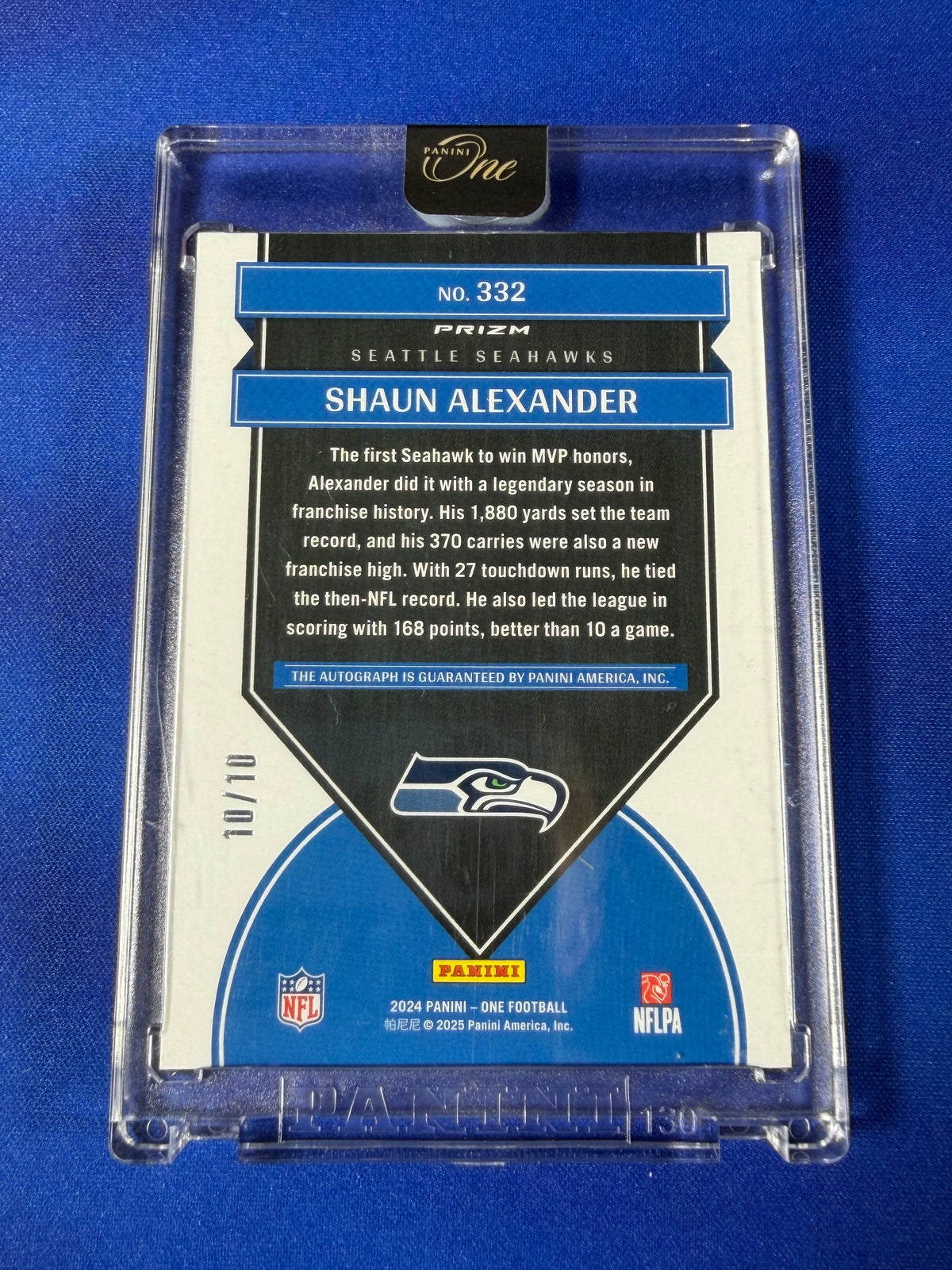 Shaun Alexander 2025 Panini One Once in a Franchise Prizm #332 Gold /10